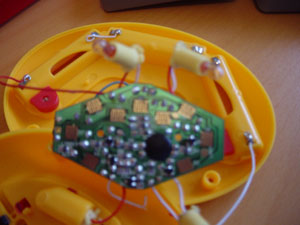 Underside of circuit board in Simon