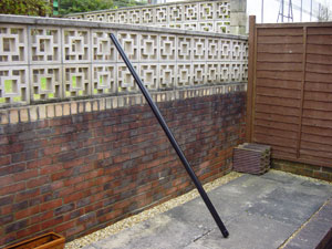 Guttering before being turned into a rain stick