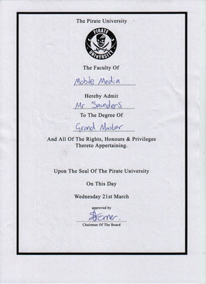 Pirate university certificate