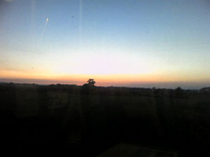 Sunset seen from a Plymouth bound train